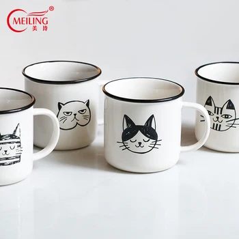 

Vintage Ceramic Cat Mugs White Animal Cups For Coffee Tea Milk Water Kitchen Office Drinkware Home Decor Cute Gift For Cat Lover