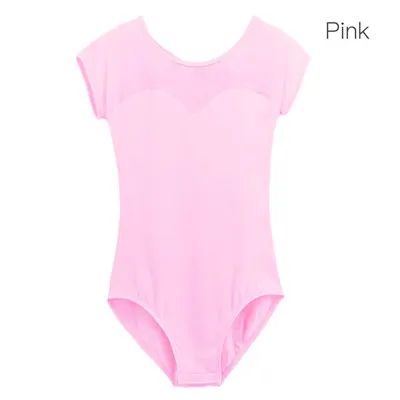 Летняя детская балетная трико для девочек, боди с балетной юбкой-пачкой для танцев, розовый, красный гимнастический купальник, сценическая танцевальная одежда для девочек - Цвет: Leotard Pink