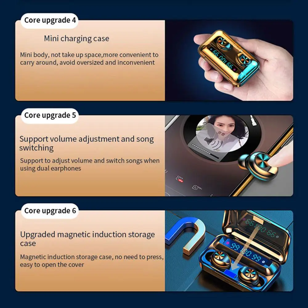 Беспроводные наушники 2020 Bluetooth 8d Touch TWS гарнитура музыкальные спортивные вкладыши
