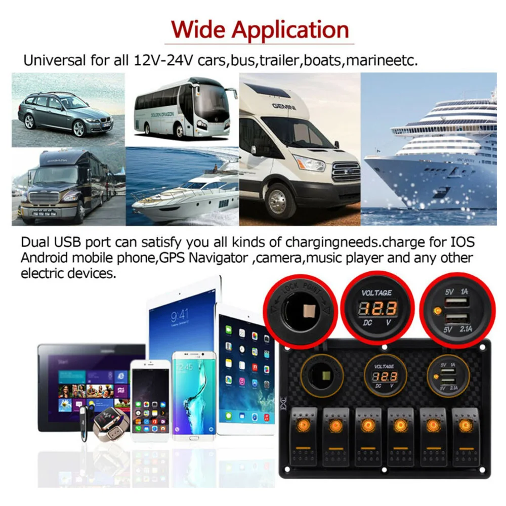 Сменный кулисный переключатель панели водонепроницаемый 18 2 см x 12 7 5 морской