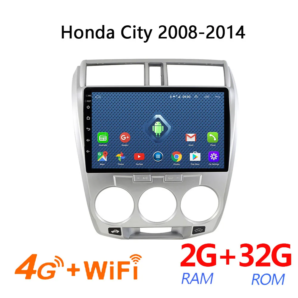 car radio 4g Sim android 2 32G for Honda City 2008 2009 2010 2012 2013 2014 navigator cars multimedia DVD player stereo auto | Автомобили