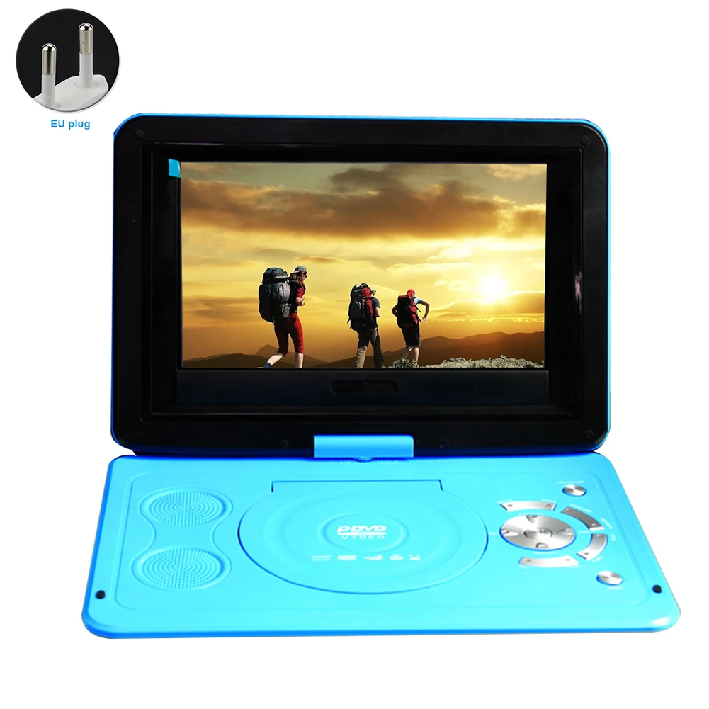  HD Mini Home 13.9inch Portable Swivel Screen TV Game USB CD Rechargeable Battery LCD Car DVD Player