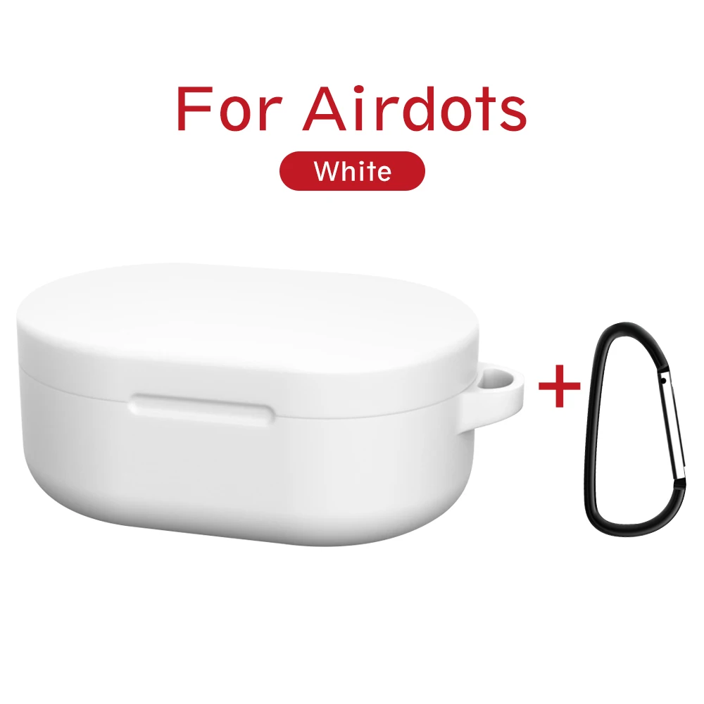 Чехол для Redmi Airdots airdots чехол с анти-потерянным крючком силиконовый наушник мягкий чехол для Redmi Airdots Air Dots Airdot сумка - Цвет: White