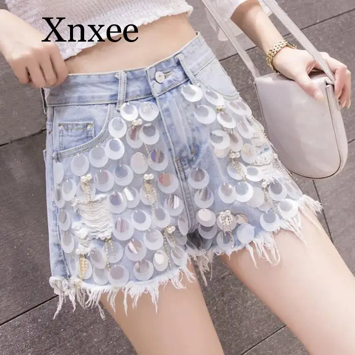 Pantalones De Lentejuelas Mujer Pantalones Cotos Con Lentejuelas