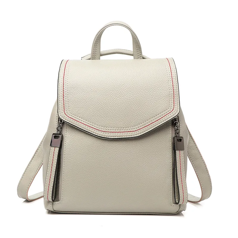 

2020 New design soft cow leather women casual backpack outdoor school bags