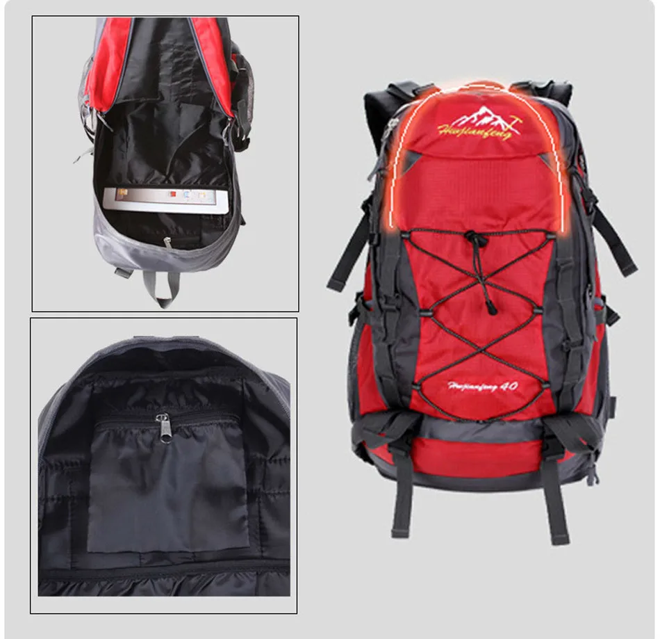 40L Waterproof Camping Hiking Bag Men Women Outdoor Climbing Camping Riding Travel Backpack Tactical Shoulder Bag Sport Rucksack