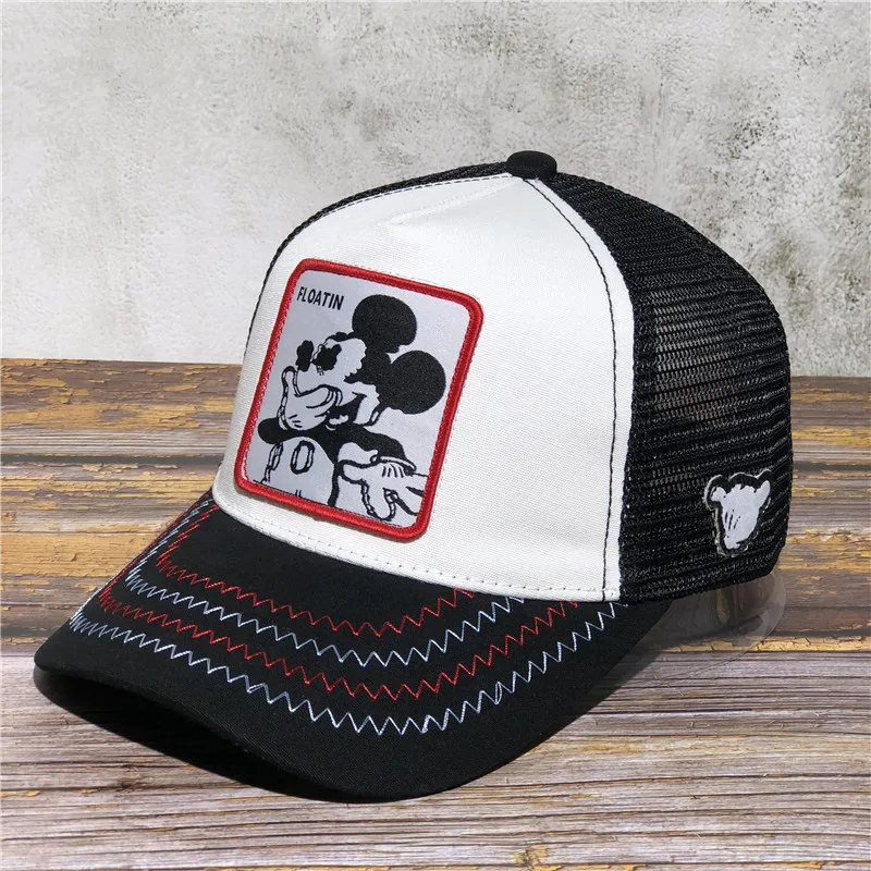 Высококачественная бейсболка с вышивкой в виде Микки Мауса, 5 цветов, хлопковая бейсболка в стиле хип-хоп для мужчин и женщин, сетчатая Кепка для папы, Кепка-Дальнобойщик