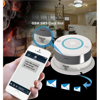 

GSM SMS wireless standalone Smoke Detector Sensor alarm fire alarm sensor For smart Home kitchen house Security GSM alarm system