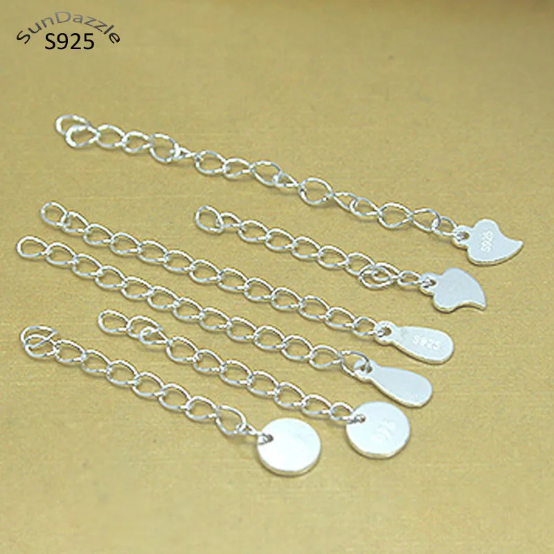 10pcs Customized Real Solid 925 Sterling Silver Extension Tail Chain Engrave Logo Letter Extended Chains Jewelry Findings 10pcs электроника bmg kylie minogue extension the extended mixes translucent