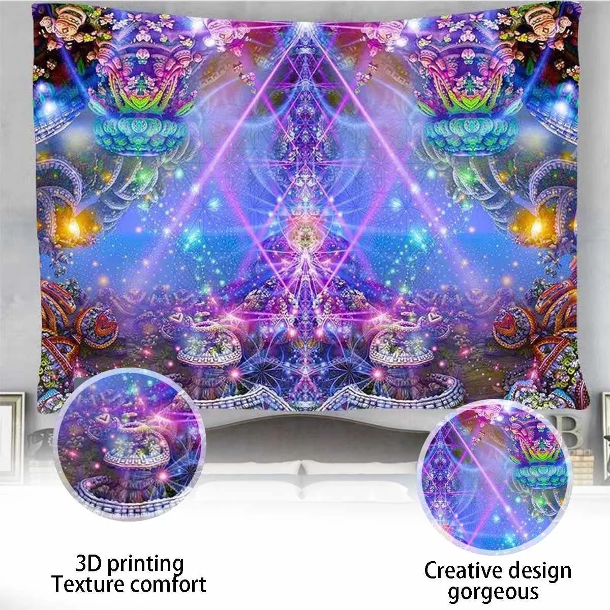

Machine Washable Home Tapestries Wall Hanging Magics Style Background Fabric Hanging Bedroom Living Room Tapestry Decoration