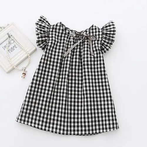 Kids-Baby-Girls-Princess-Checks-Dress-Casual-Sundress-Clothes-Dresses-Outfit-Top