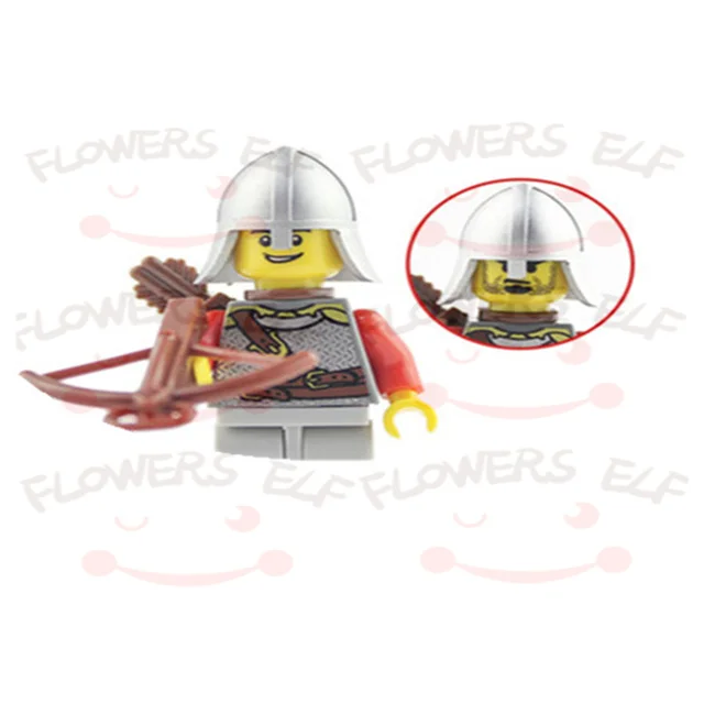 1PCS Blue Lion Red Green Dragon Knight Mini Two-person Villain Middle Age Assembling Building Blocks Children'sToy Medieval Knig 9809G