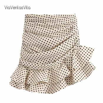 

Summer New Polka Dot Mini Skirt High waist beige stylish Wrap Skirt Streetwear zoravicky bodycon slim Beige Skirt Faldas 2020