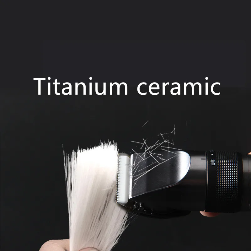 Professional Hair clipper Trimmer Titanium ceramic Barber hair cutting machine for adult children Baby Powerful lithium battery