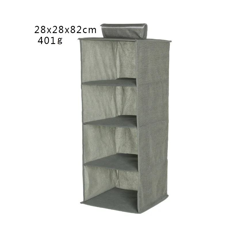 4 Layer-Grey Hanging Wardrobe Organizer Bag Drawer Storage Box for Clothes Underwear Sock Bra - Цвет: 4 Layer-Grey