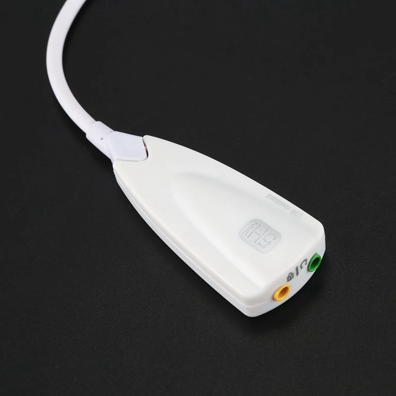Внешняя звуковая карта USB 2,0 3D Virtual 7,1 Channel Звуковая карта адаптер для ПК Цвет: белый