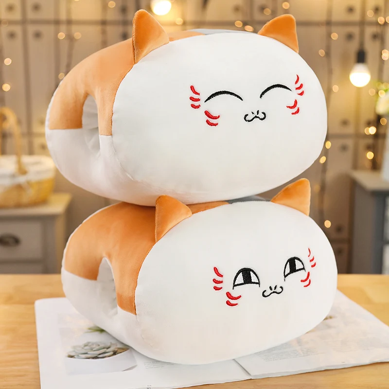 30*25 см мягкие Kawaii Cat плюшевые игрушки с животными из мультфильмов для подушки куклы зимние теплые руки прекрасный чучела офис Nap Подушка для девочек подарок