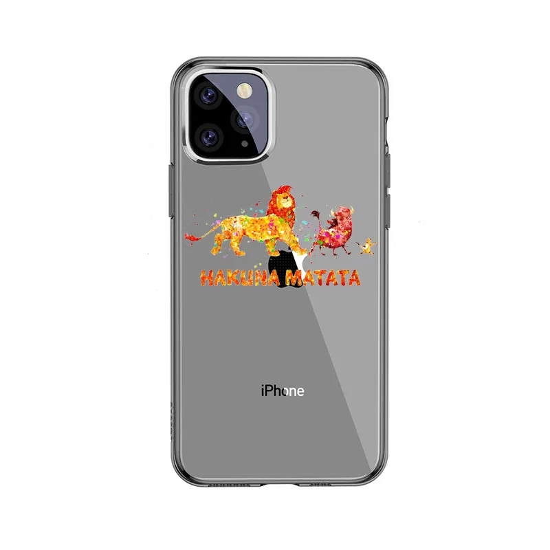 Чехол для iPhone MAX, XR, XS, X10, 6, 6 S, 7, 8 Plus, 11 Pro, MAX,, акварельный рисунок, Король Лев, HAKUNA MATATA, мягкий ТПУ чехол для задней панели телефона