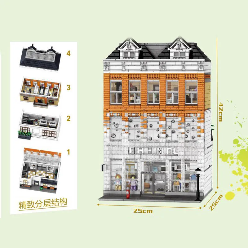 MOC Creator the Crystal Boutique набор совместим с lepining Street View Shop строительные блоки игрушки для