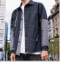 new Hooded denim jacket men's men's hip hop men's retro denim jacket jacket street casual bomber jacket Harajuku fashion coat - Color: black