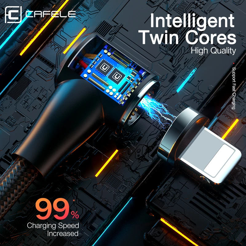 CAFELE QC3.0 Magnetic USB Cable Data Sync Charge Cable For iPhone Huawei Samsung 3A Fast Charging USB Type C Micro Cable CAFELE QC3.0 Magnetic USB Cable Data Sync Charge Cable For iPhone Huawei Samsung 3A Fast Charging USB Type C Micro Cable