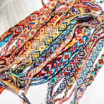 

ABL036(30), Ethnic Handmade Thread Braid Foot Barefoot Anklets Female Vintage Boho String Woven Charm Anklet sandal Jewelry