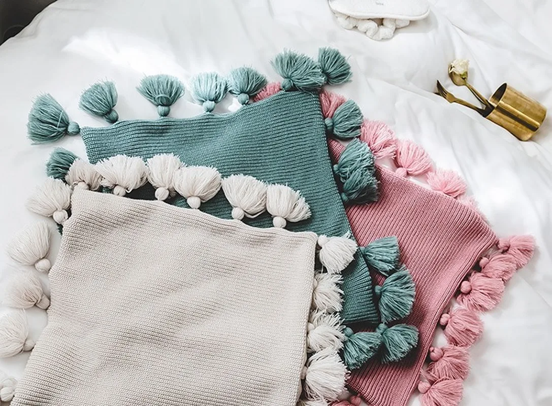 Вязаная наволочка, однотонный цвет слоновой кости, серый, розовый, слоновой кости, зеленый, однотонный наволочка 45*45 см, Мягкая Наволочка для дивана, кровати, детской комнаты, декоративная