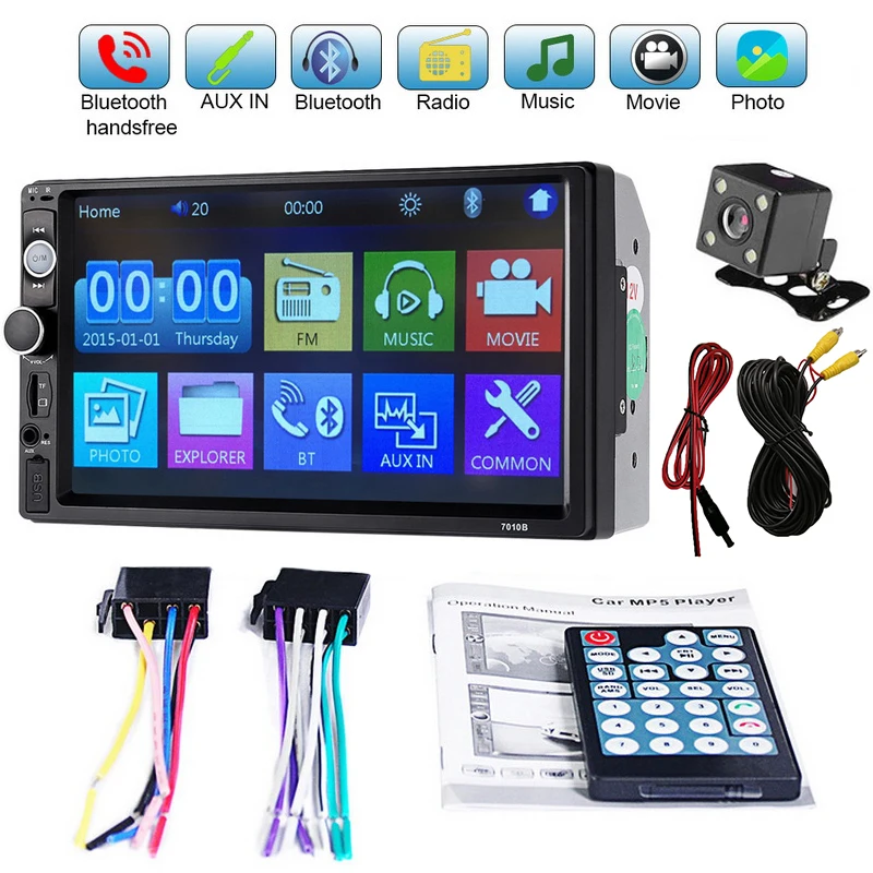 

AM 2 din Car Multimedia Player Stereo 7" Touch Screen Video MP5 Player Auto Radio Backup Camera Multimedia Car Player