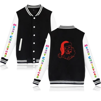 

2019 Christmas Jacket kpop Jacket women streetwear casacas para hombre Printed Christmas baseball jackets plus size