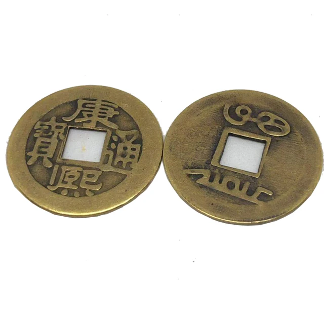 Moneda de La Fortuna china de la suerte, monedas chinas de Oriente antiguo,  Feng Shui con agujero, conjunto de dinero del Emperador Oriental,  decoración colgante, 10 Uds.