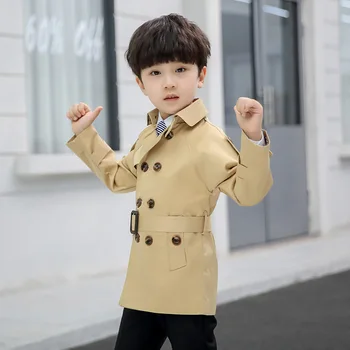 

Longqibao Children's Clothing 2019 Autumn New Boys Fashion Long-sleeved Trench Coat Casual Children's Long Coat Jacket Long