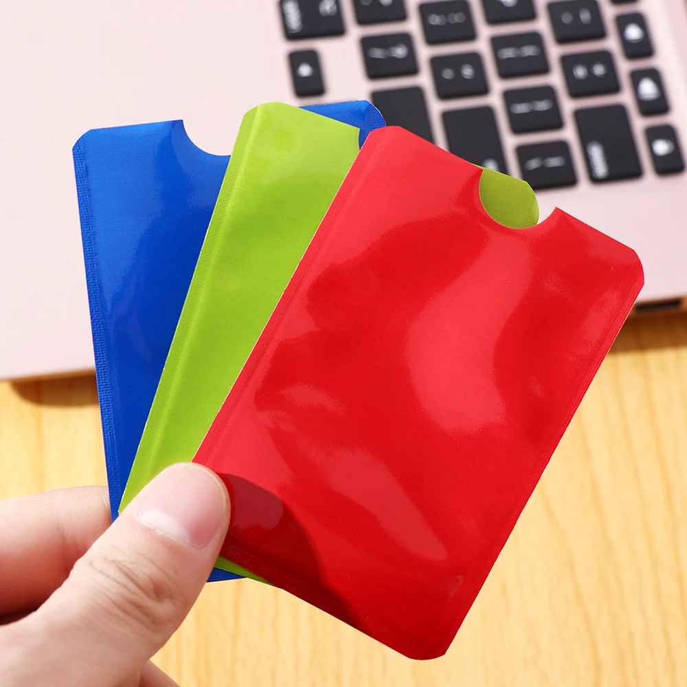 10 Pcs Colorful Anti Rfid Wallet Blocking Reader Lock Bank Card Holder Id Case Protection Metal Credit Card Holder Aluminium