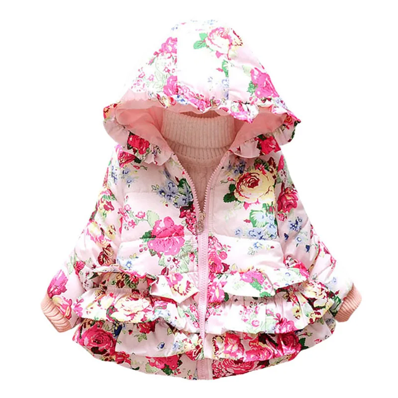 

2019 New Girls Cotton Jacket Autumn And Winter Baby Hooded Cotton Children's Warm Clothes Outerwear Coat For Girls 1-2-3-4 Year