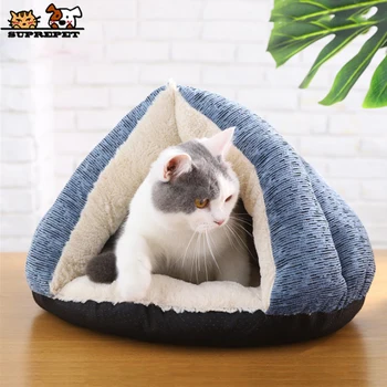

SUPREPET Pet Bed Collapsible Cat Bed House Warm Non-Slipe Kitten Cave Puppy Nest Foldable Plush Pet Sleeping Tent Pet Supplies