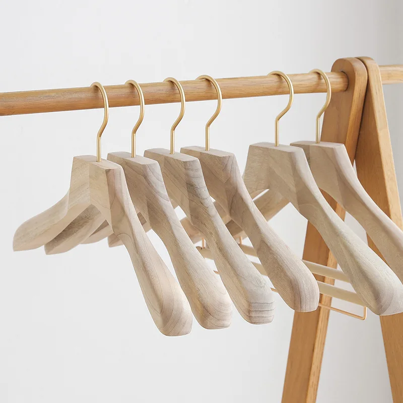 Natural Color Camphor Wood Hanger Clothing Store Home Custom Clothe Hang Non-slip Clothes Rack Non-marking Solid Japanese | Дом и сад