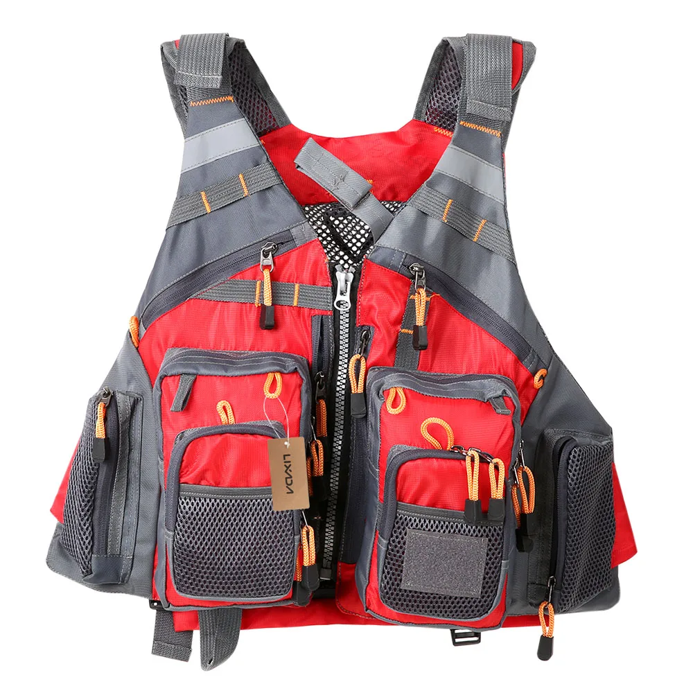 Lixada жилет для рыбалки, мужская куртка для рыбалки, дышащая спасательная жилетка для отдыха на открытом воздухе, Приталенный жилет, плавающий жилет, мужская одежда - Цвет: as picture