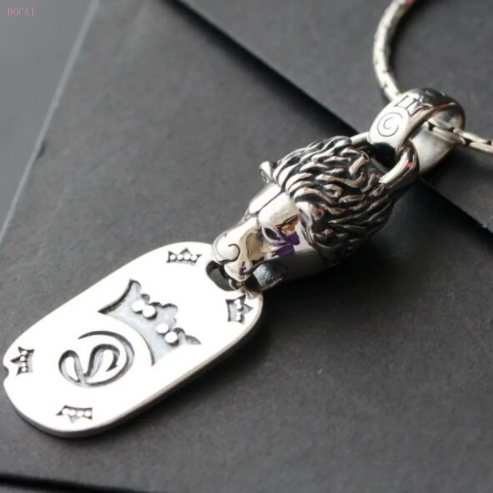 

100% solid silver s925 Silver Pendant lion head Thai silver pendant men's and women's punk Silver pendant for men and women 2019