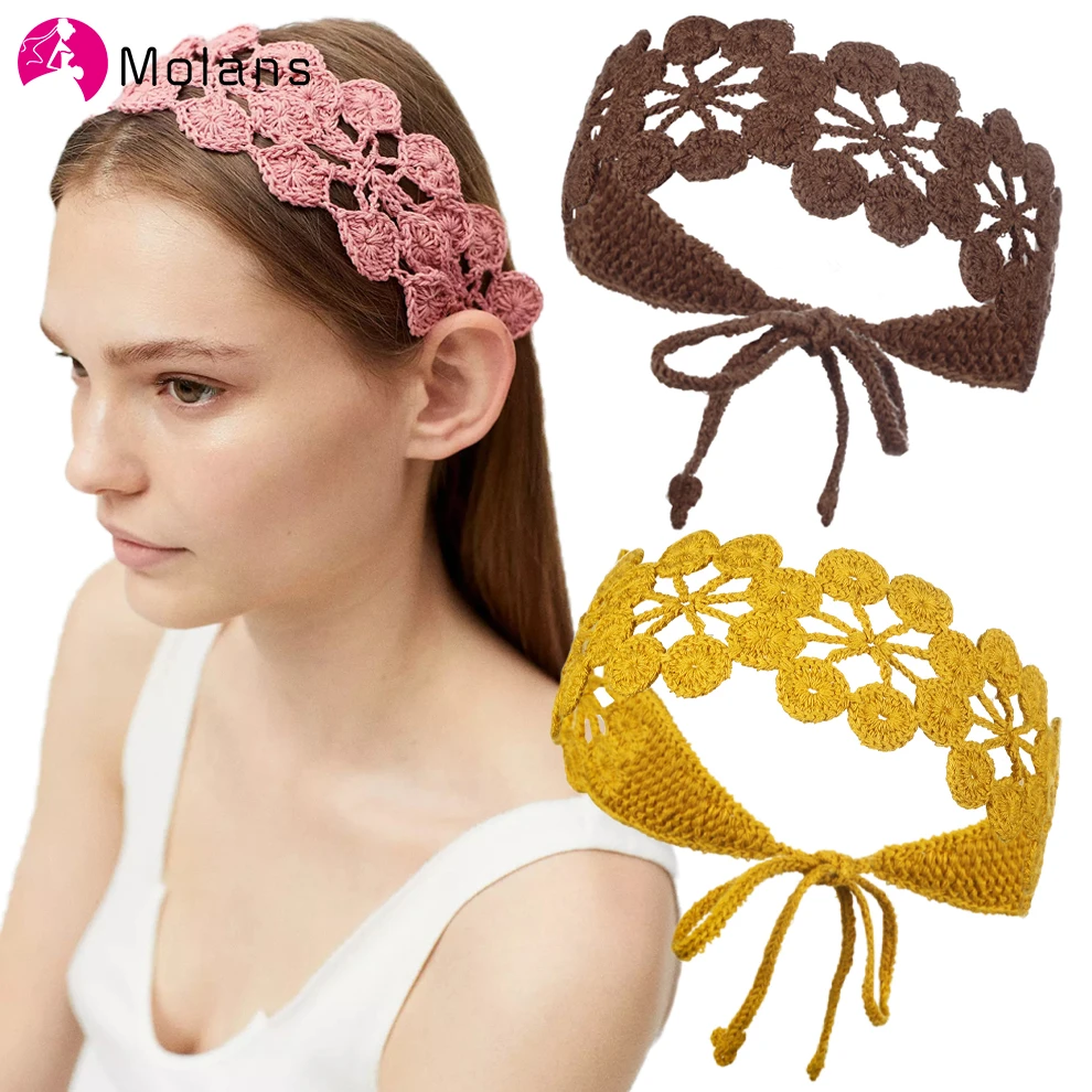 Molans New Fashion Crochet Headband Women Hair Accessories Solid Color Knitting Hair Bands Flower Hairbands Turban Headwraps - Headband - AliExpress Molans new fashion crochet headband women hair accessories solid color knitting hair bands flower hairbands turban headwraps - headband - aliexpress