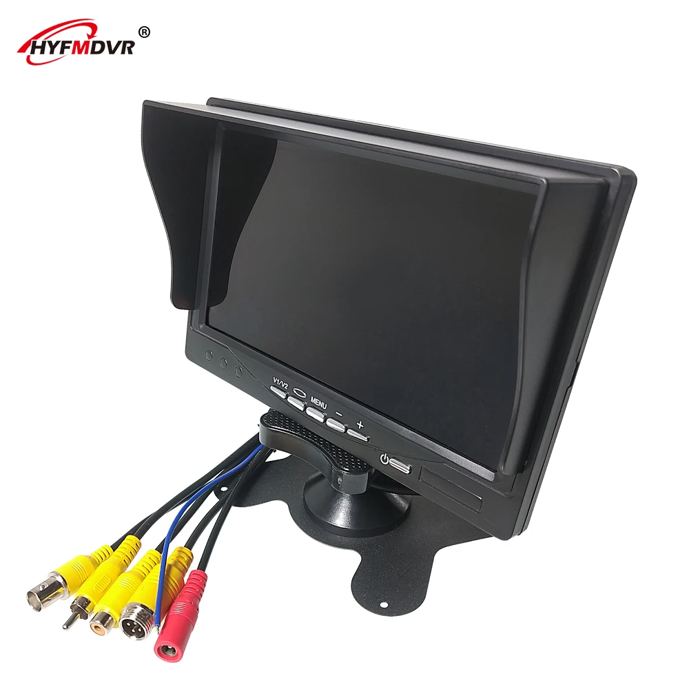 HYFMDVR прямые продажи пятно 8-32V 7 дюймов Автомобильный монитор автобус экран монитор с солнцезащитным козырьком