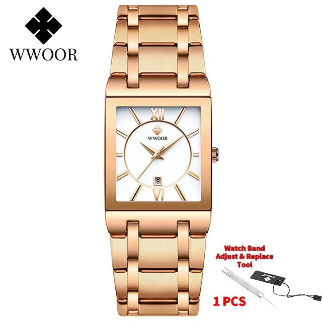 Relogio Masculino WWOOR Gold Black Watch Men Quartz Waterproof Wrist Watch For Men Fashion Square Casual Clock Male Dropshipping 