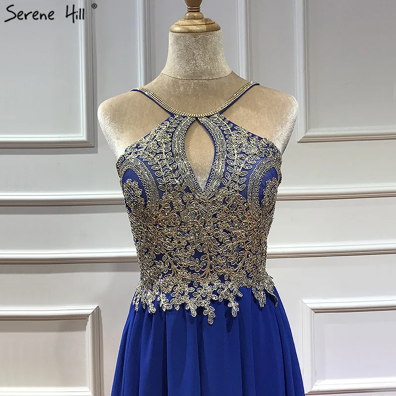 Blue Sleeveless Crystal Sexy Cocktail Dresses Fashion Knee-Lenght Party Gowns Serene Hill LA60954