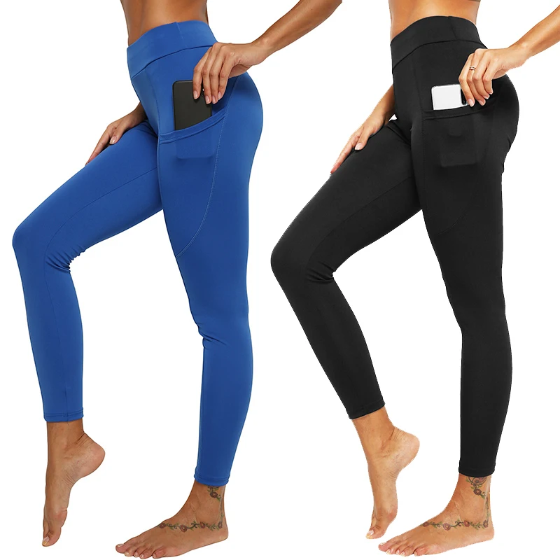 Women High Waist Running Workout Leggings for Yoga with Pockets Fitness  Leggins Pencil Pants|Leggings| - AliExpress