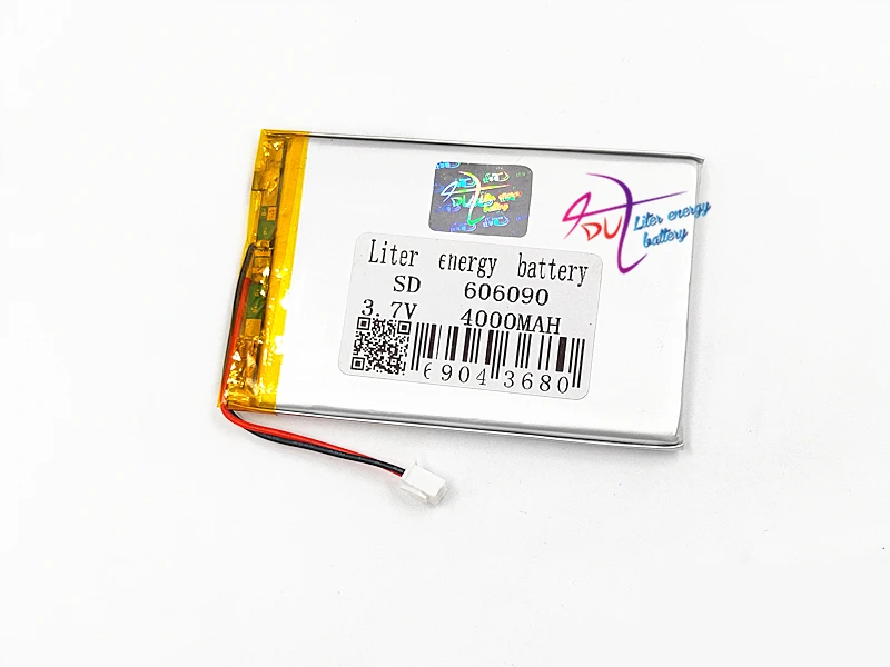 JST 2 54 мм 2-контактный 4000 мАч с защитной пластиной 3A разъемом 606090 3 7 в