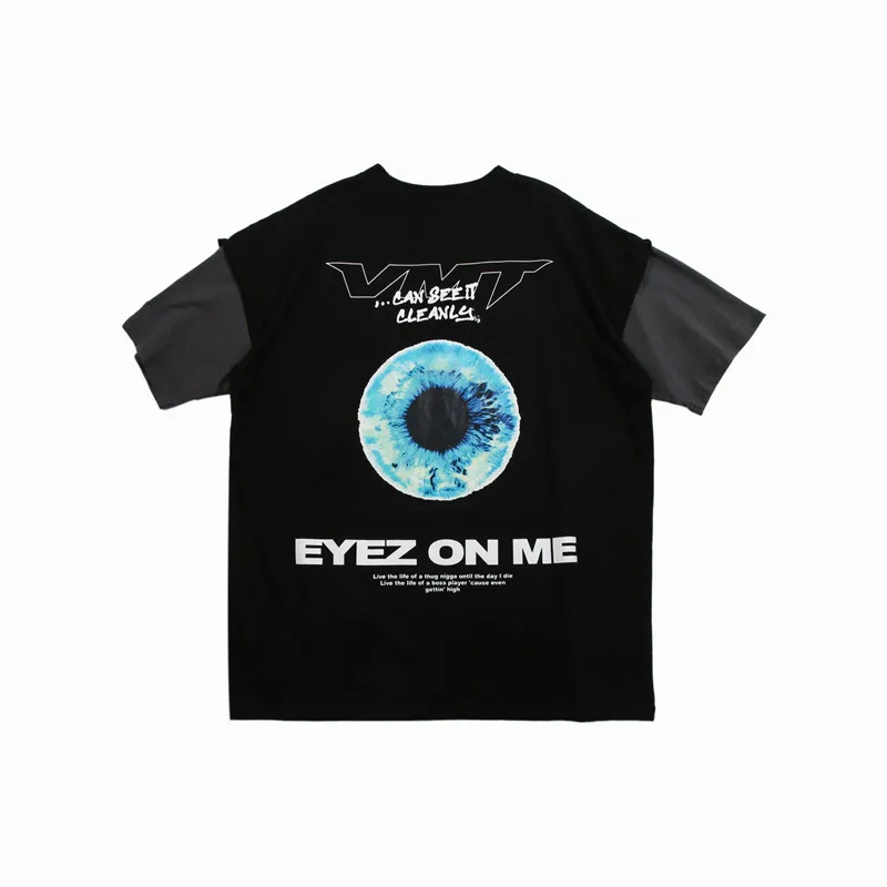Футболка в стиле хип-хоп с принтом Dark Icon Eyez on Me, мужская и женская летняя уличная одежда, мужские футболки с коротким рукавом, хлопковые футболки