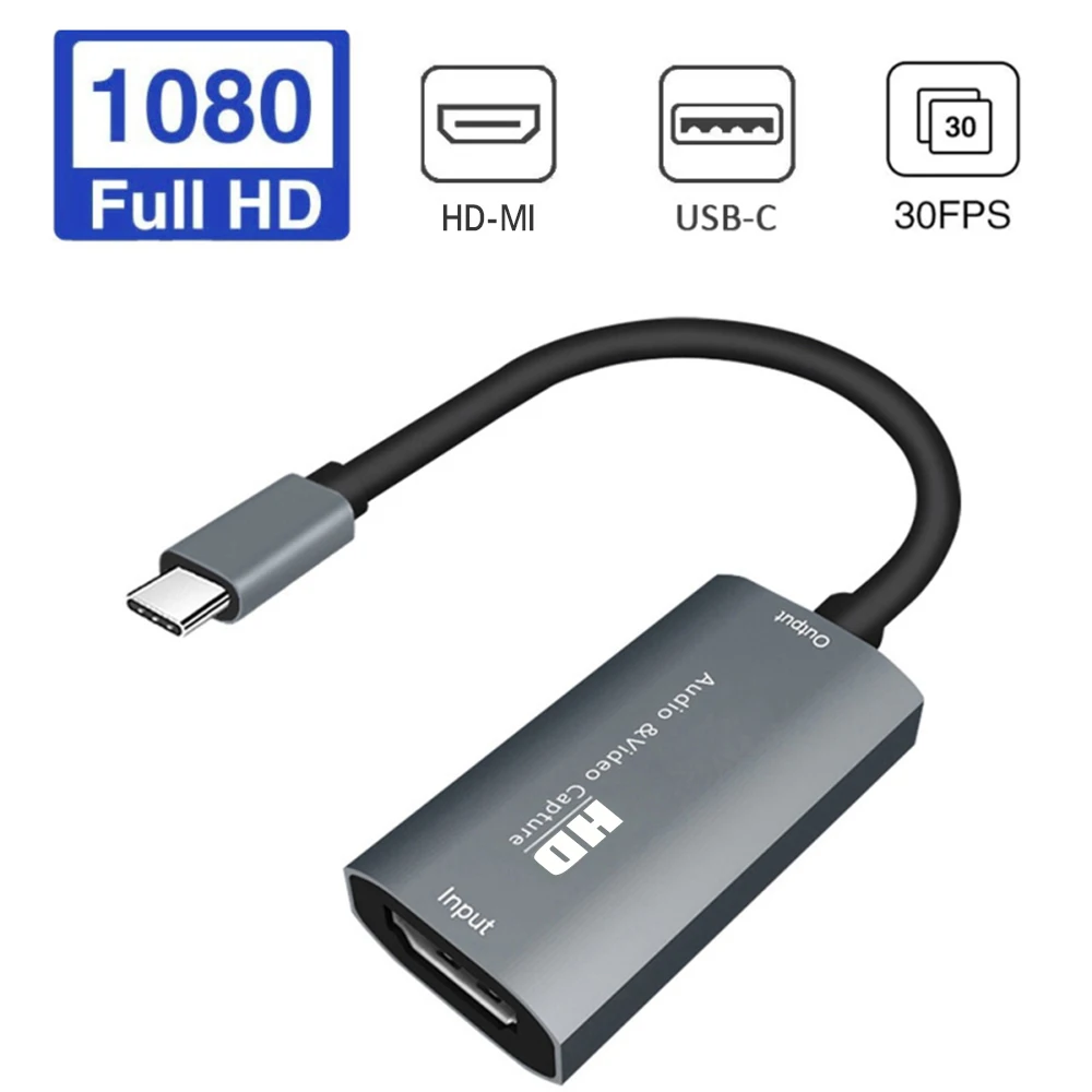 Tarjeta de captura de vídeo HD, HD-MI a USB-C, 1080P, tipo C, para HD-MI, captura de vídeo, juego de mesa, retransmisión en directo