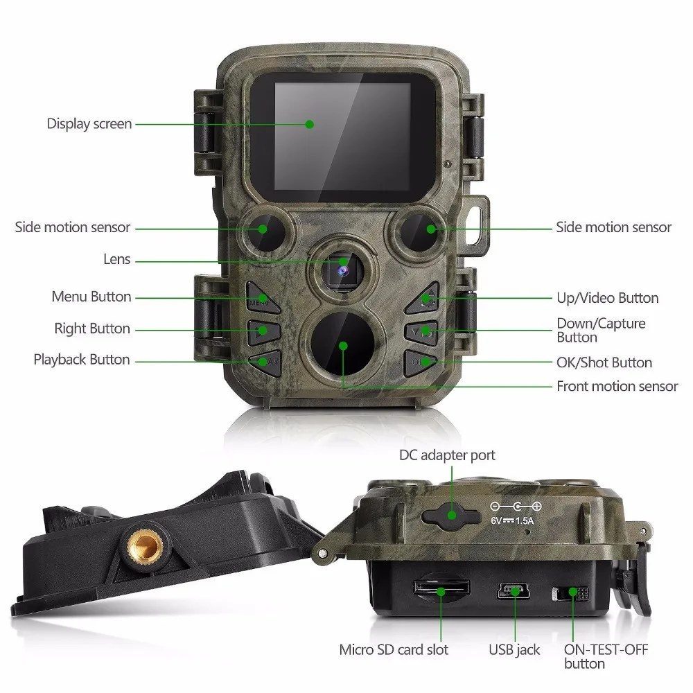 Мини-камера для охоты 12MP 1080P камера для наблюдения за дикой природой Водонепроницаемая видеокамера s для безопасности фермы быстрое время запуска