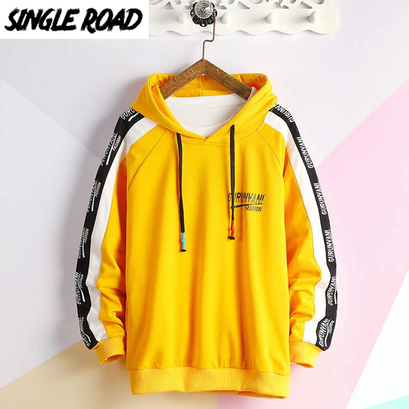 SingleRoad Mens Hoodies Men 2020 Side Striped Oversized Japanese Streetwear Hip Hop Harajuku Anime Yellow Sweatshirt Hoodie Men SingleRoad Mens Hoodies Men 2020 Side Striped Oversized Japanese Streetwear Hip Hop Harajuku Anime Yellow Sweatshirt Hoodie Men
