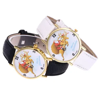 

Fashion Christmas Wristwatch Casual Lover Leather Stainless Steel Quartz Analog Wrist Watches Simplicity Gift Clock Reloj Hombre