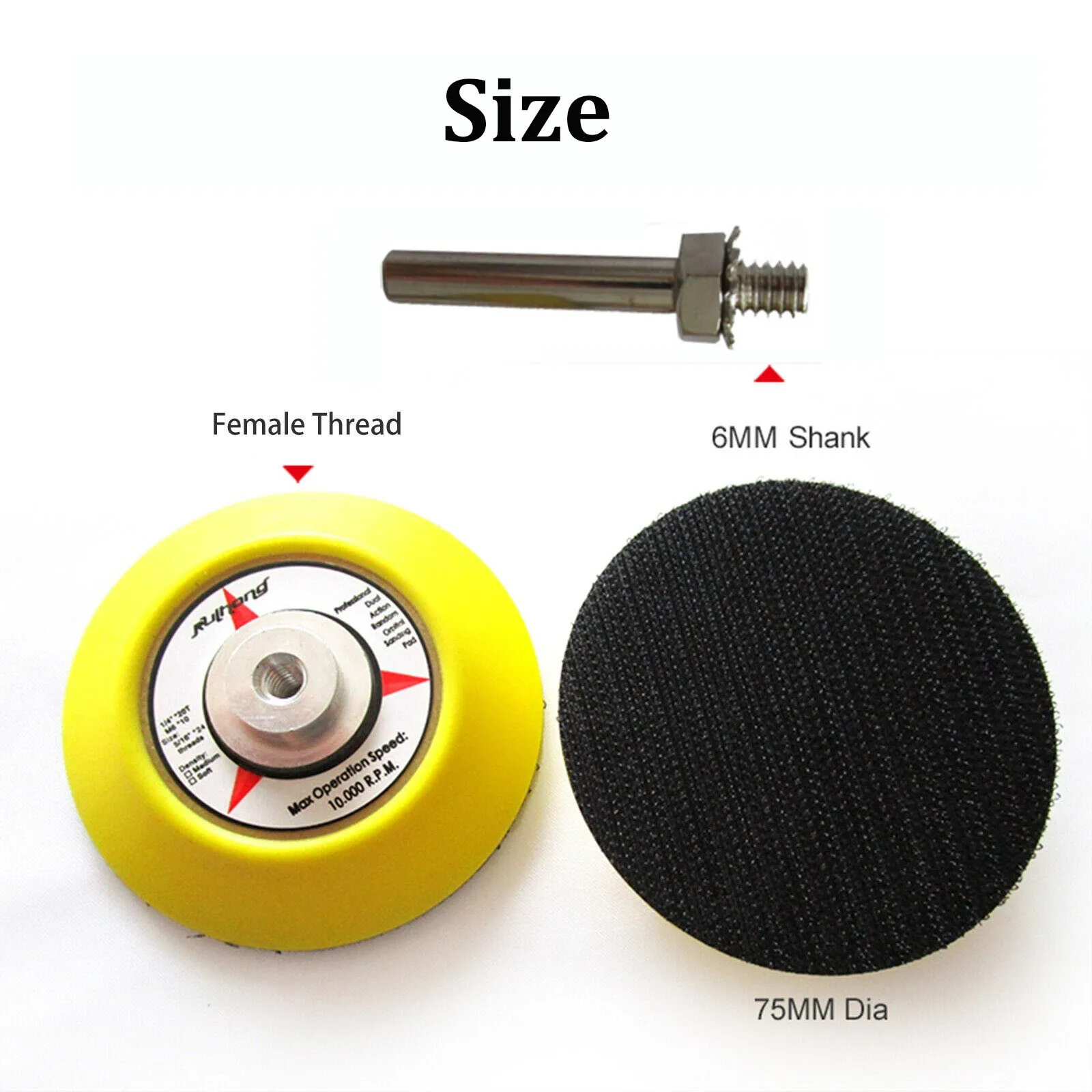 3inch 75mm Hook And Loop Backing Pad Sanding Polishing Pad With Drill Attachment Abrasive Power Tools For Polishing Wood Metal