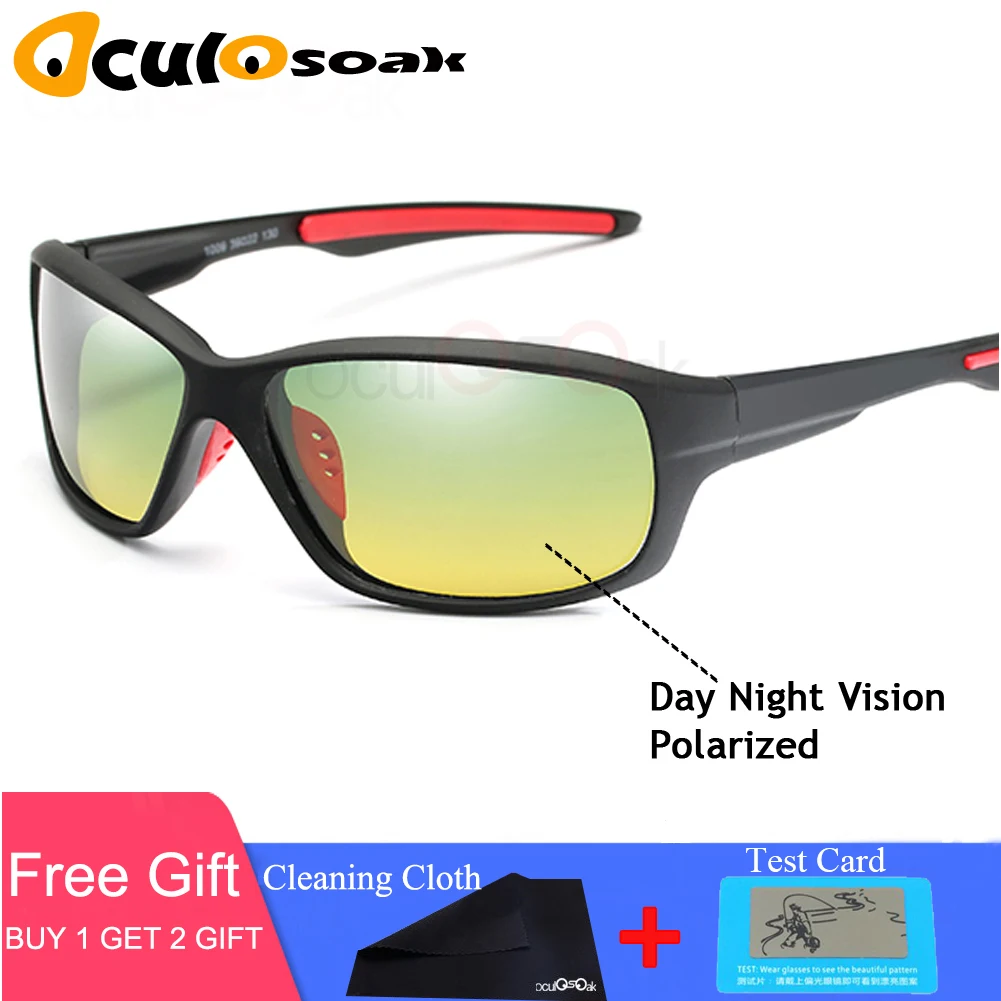 

Driving Anti-Glare UV400 Polarized Day Night Vision Sunglasses Male Hiking Outdoor eyes protective glasses oculos de sol